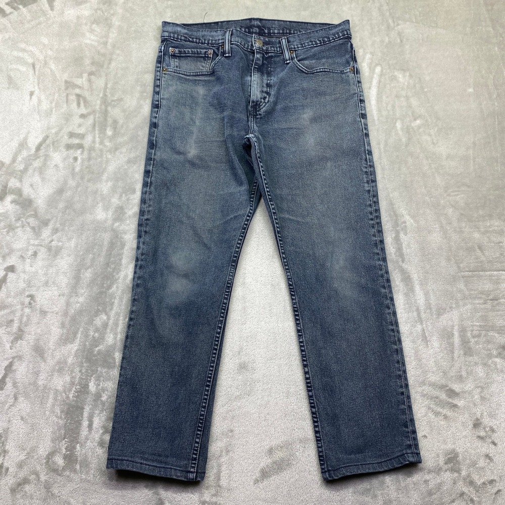 Levi's 505 Regular Fit Straight Leg Jeans Dark Wash Mens Sz 31 Fits 30" Grunge